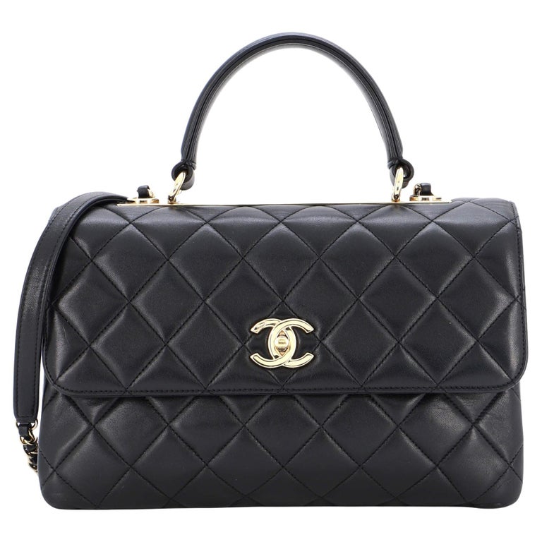 Chanel Top Handle Black Handbag - 320 For Sale on 1stDibs