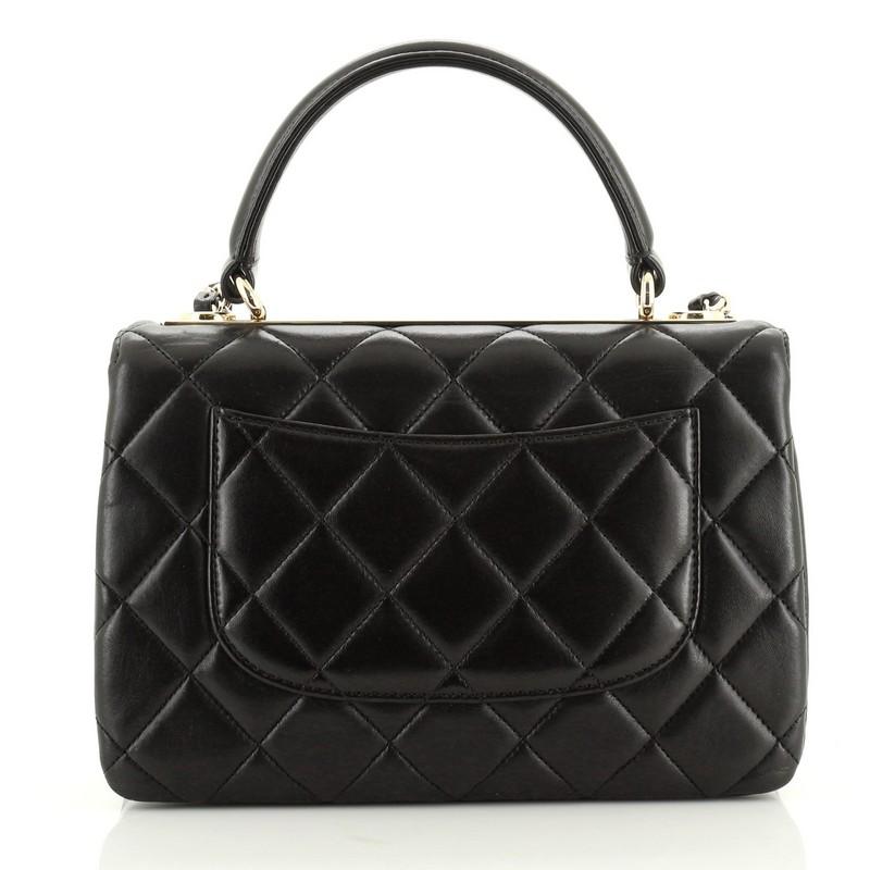 Black Chanel Trendy CC Top Handle Bag Quilted Lambskin Small