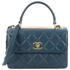 Chanel Trendy CC Top Handle Tasche gesteppt Lammfell klein