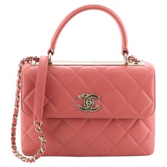 Chanel Trendy CC Top Handle Tasche gesteppt Lammfell klein