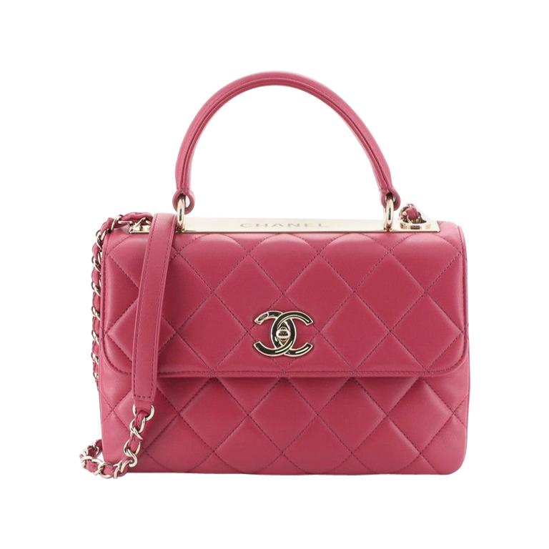 Chanel Trendy CC Top Handle Bag Quilted Lambskin Small For Sale at 1stdibs