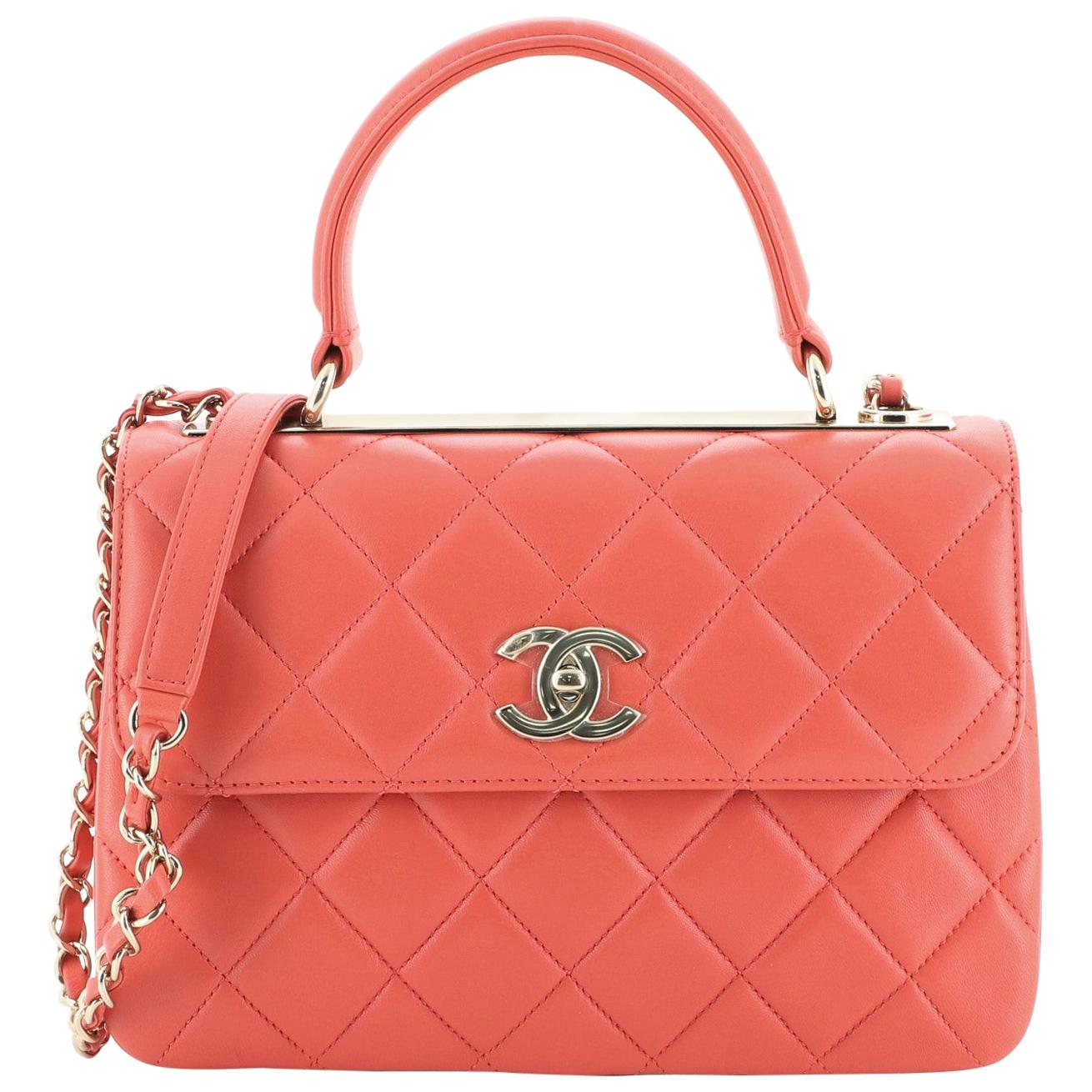 Chanel Trendy CC Top Handle Bag Quilted Lambskin Small at 1stDibs