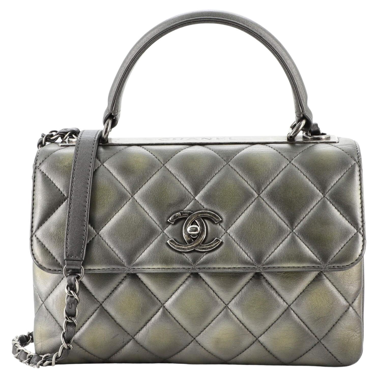 Chanel Trendy CC Top Handle Bag Quilted Lambskin Small For Sale at 1stDibs