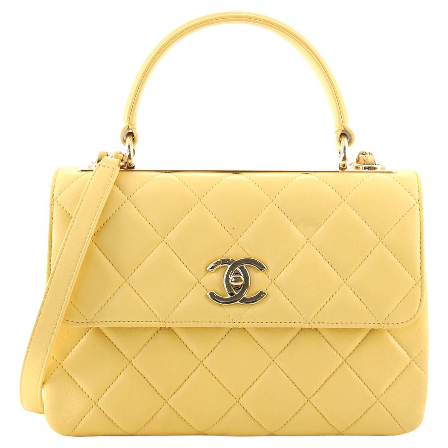 Chanel CC Chain Drawstring Bucket Bag Quilted Lambskin Small at 1stDibs