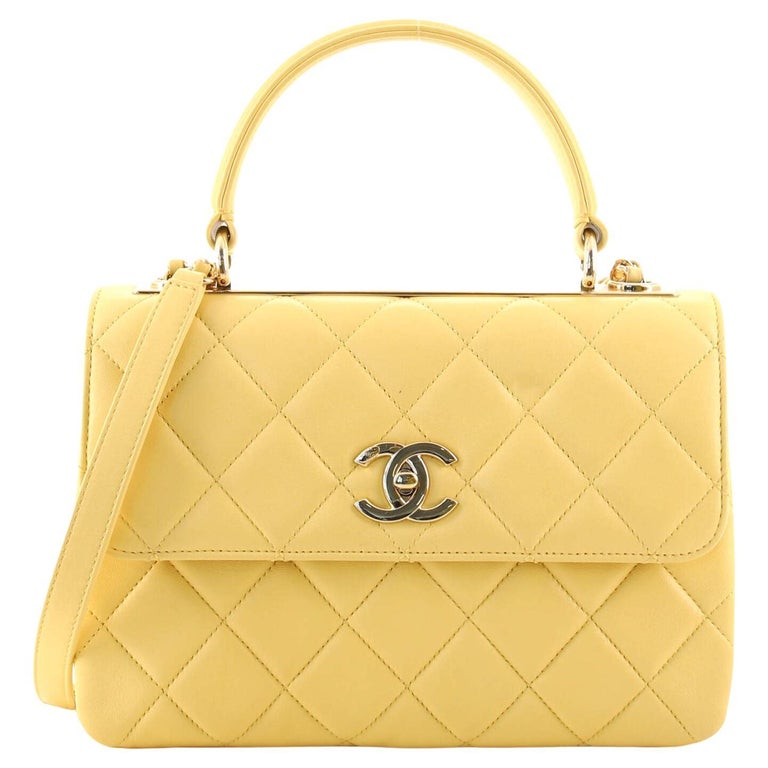 Chanel Trendy CC Top Handle Bag Quilted Lambskin Small For Sale at 1stDibs