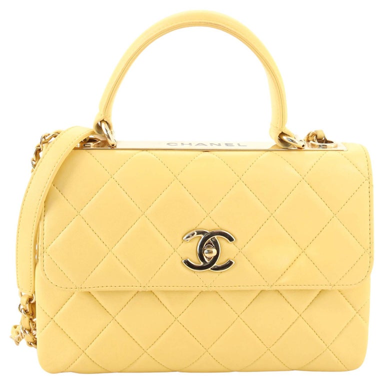 Chanel Trendy CC Top Handle Bag Quilted Lambskin Small For Sale at 1stDibs