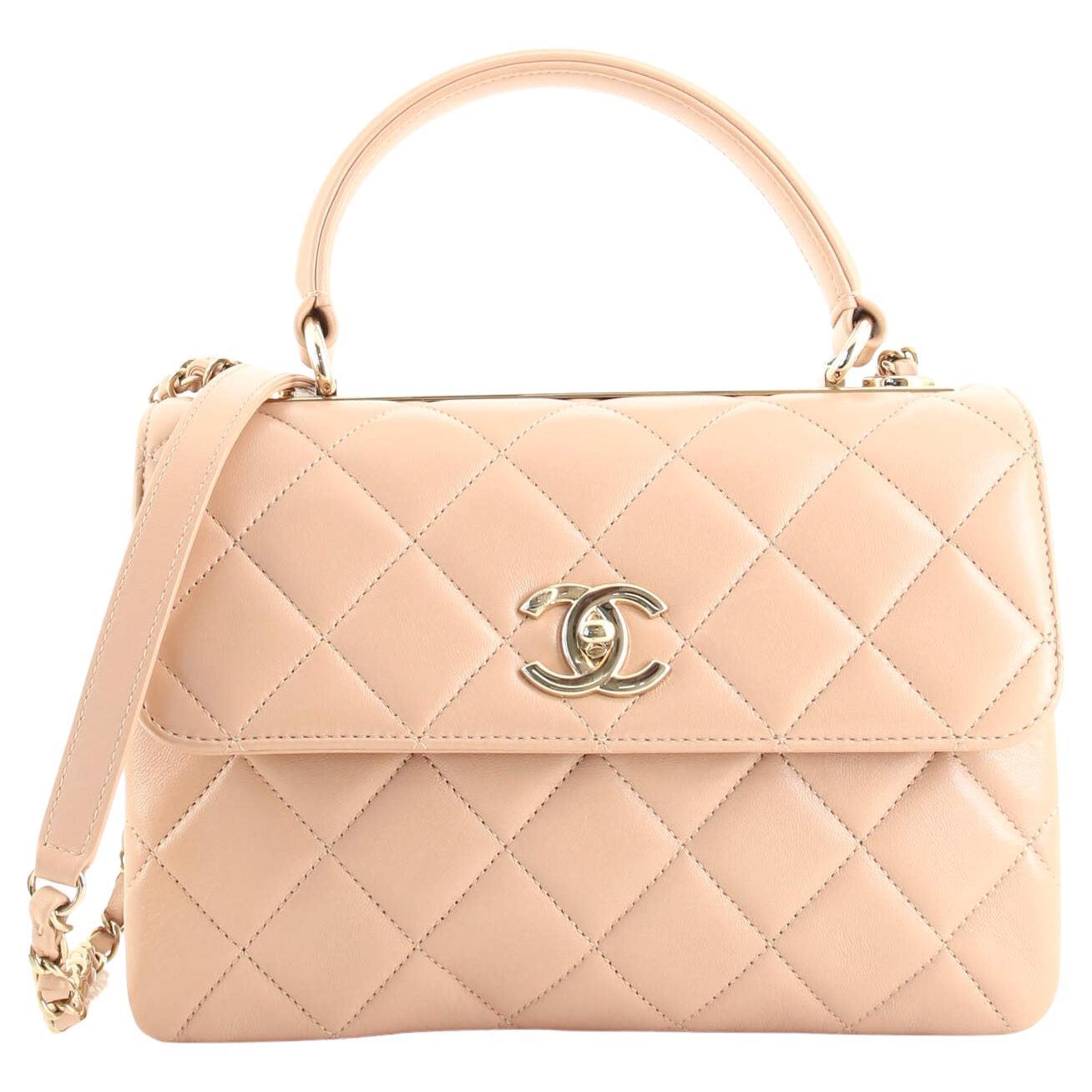 Chanel Trendy CC Top Handle Bag Quilted Lambskin Small at 1stDibs