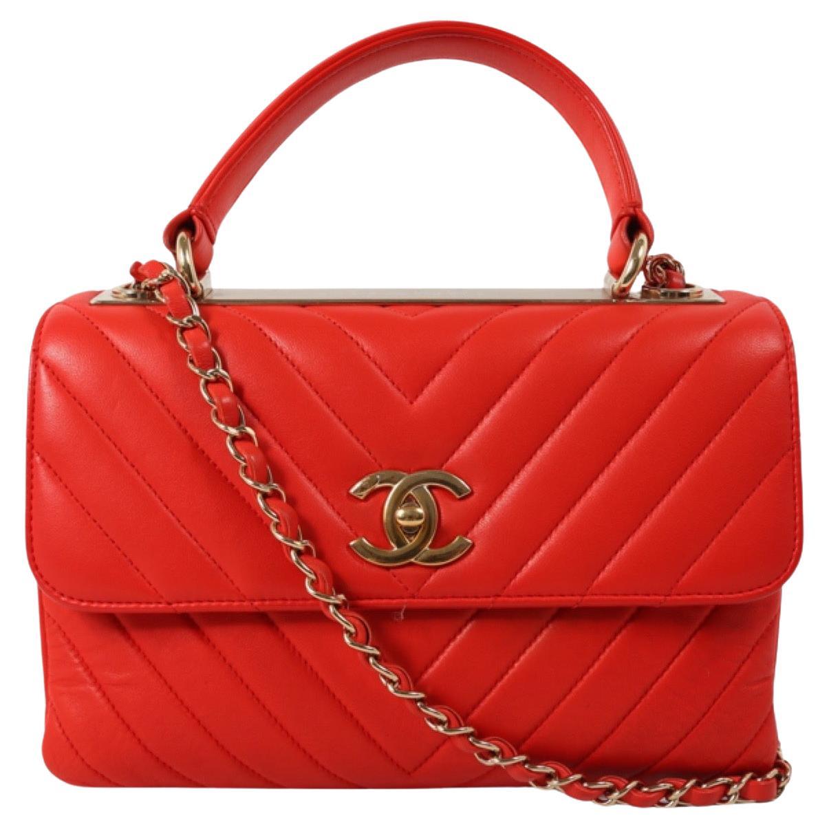 CHANEL TRENDY CC TOP HANDLE FLAP BAG Red For Sale at 1stDibs  chanel  trendy cc red, chanel medium trendy cc flap bag, chanel trendy cc bag