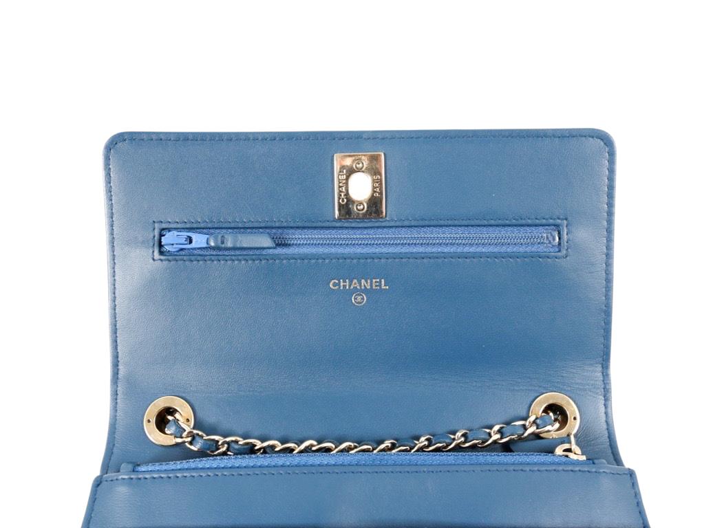 CHANEL TRENDY CC WALLET ON CHAIN BAG WOC - Blue For Sale 1