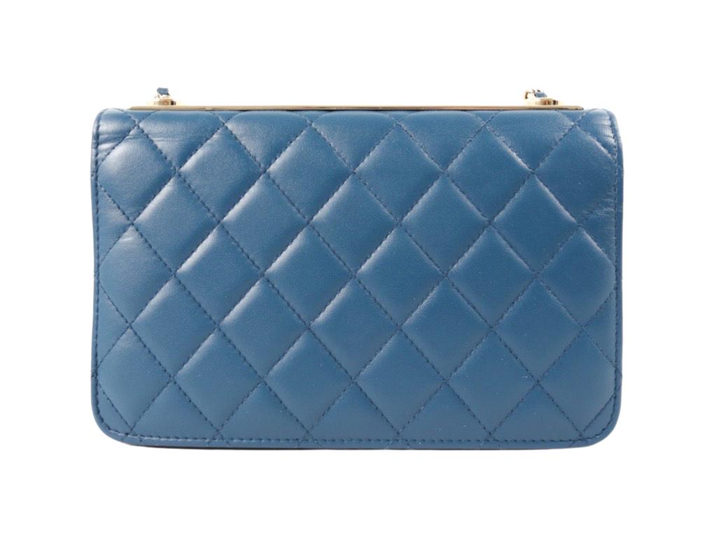 CHANEL TRENDY CC WALLET ON CHAIN BAG WOC - Blue For Sale 3