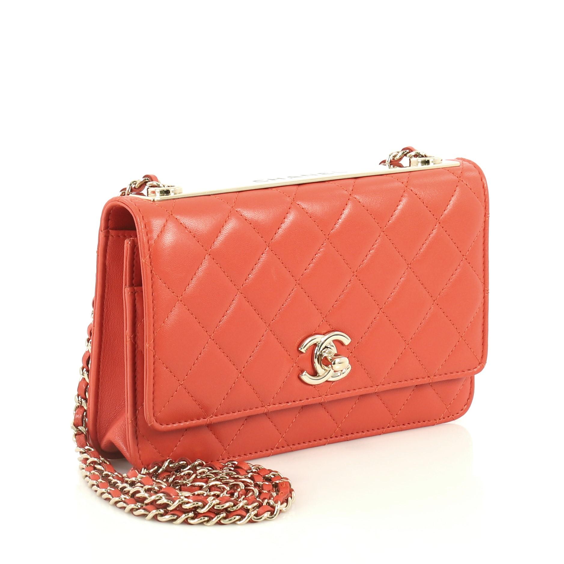 chanel trendy wallet on chain
