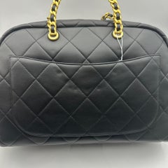 Chanel Trendy Maxi Bowling Bag Black Leather Shoulder Bag