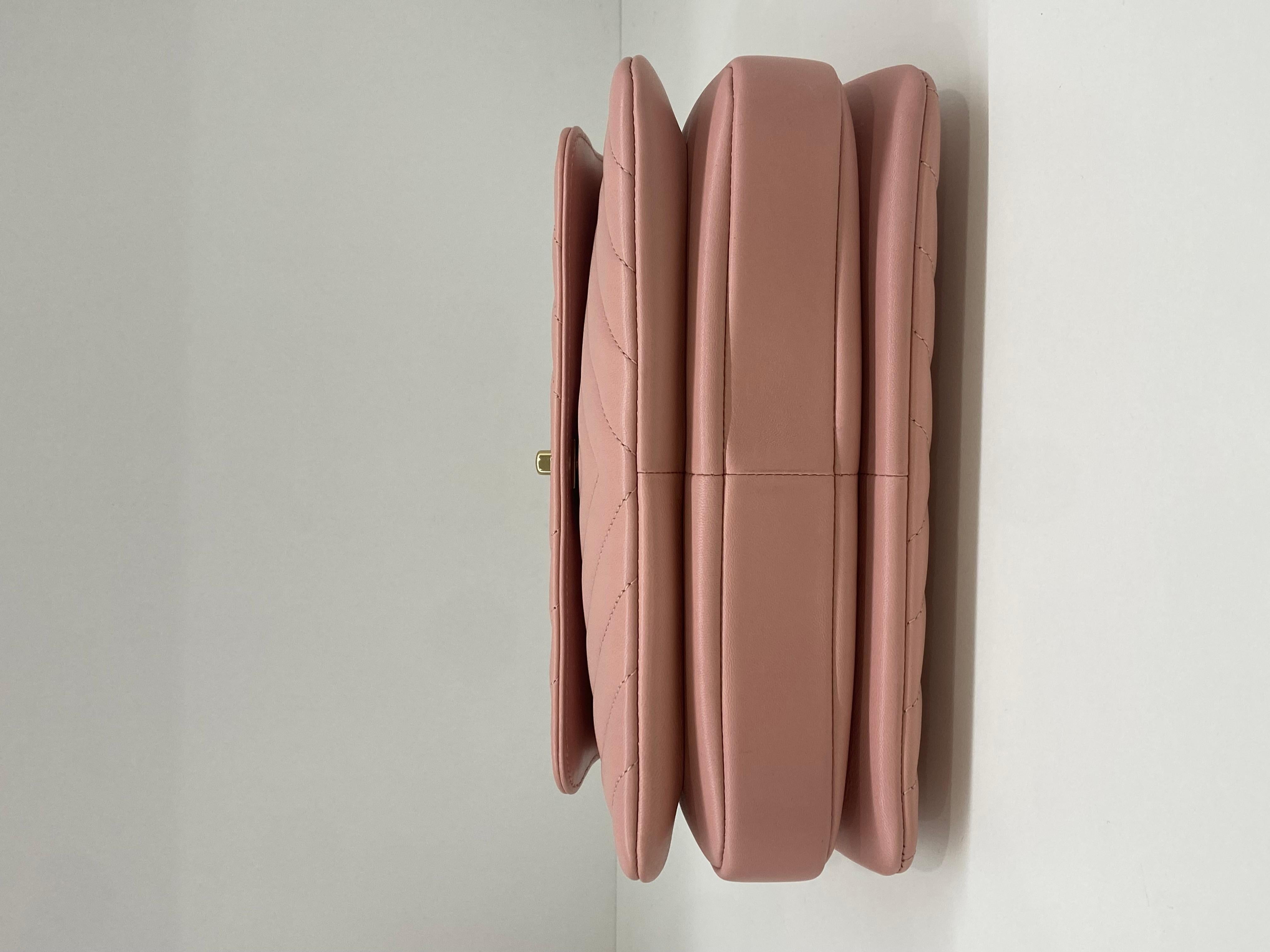 Chanel Trendy Pink Chevron CGHW In Excellent Condition For Sale In Double Bay, AU
