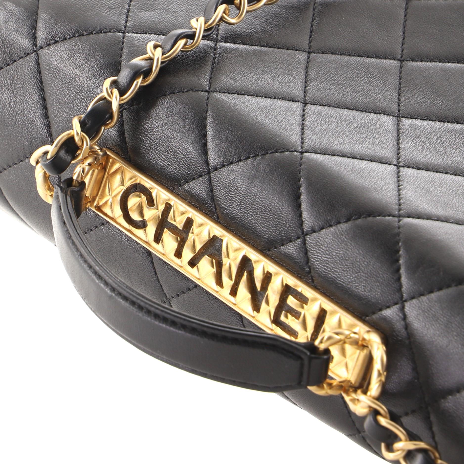 Women's or Men's Chanel Trendy Spirit Top Handle Bag Quilted Lambskin Large
