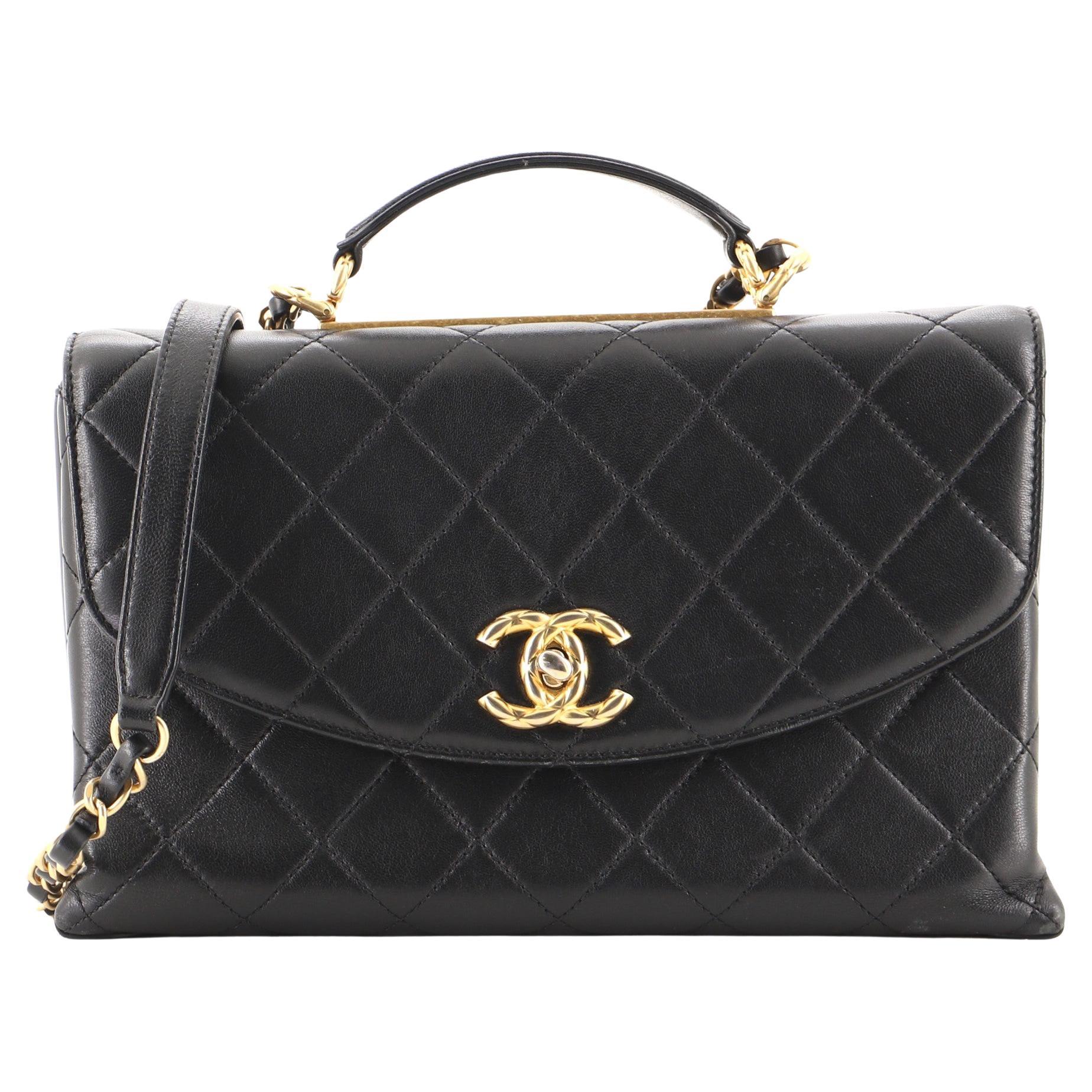 Chanel Trendy Spirit Top Handle Bag Quilted Lambskin Large