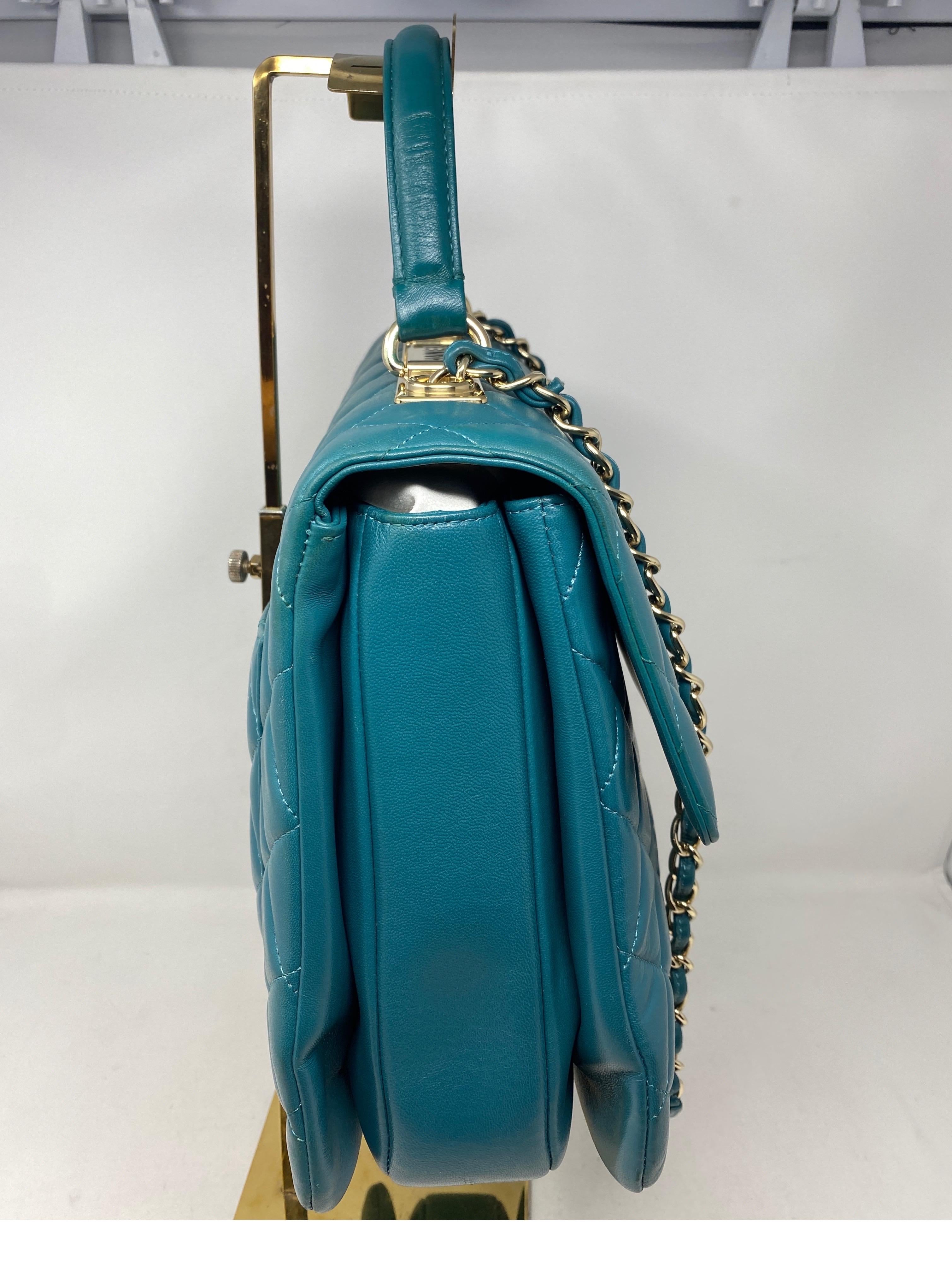 Chanel Trendy Teal Bag In Excellent Condition In Athens, GA