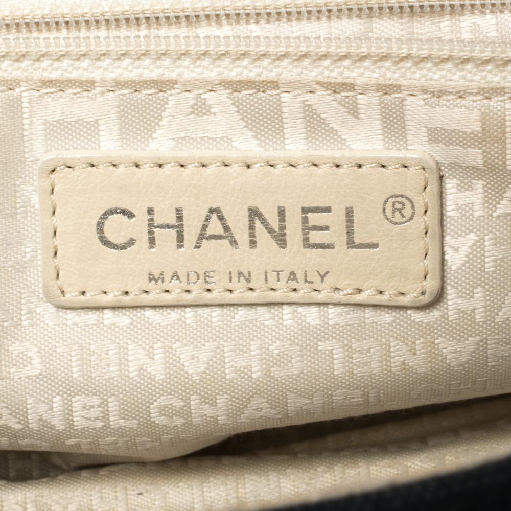 Chanel Tri Color Canvas and Leather No.5 Giant Mademoiselle Lock Flap Bag 3