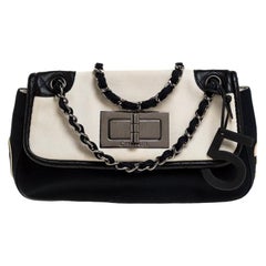 Chanel Tri Color Canvas and Leather No.5 Giant Mademoiselle Lock Flap Bag