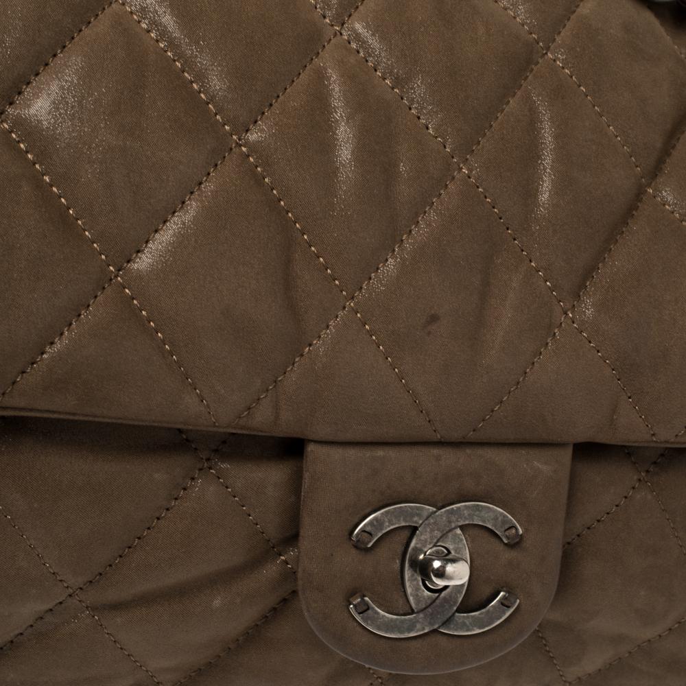 Chanel Tri Color Glazed Nubuck and Leather Castle Rock Top Handle Bag 4