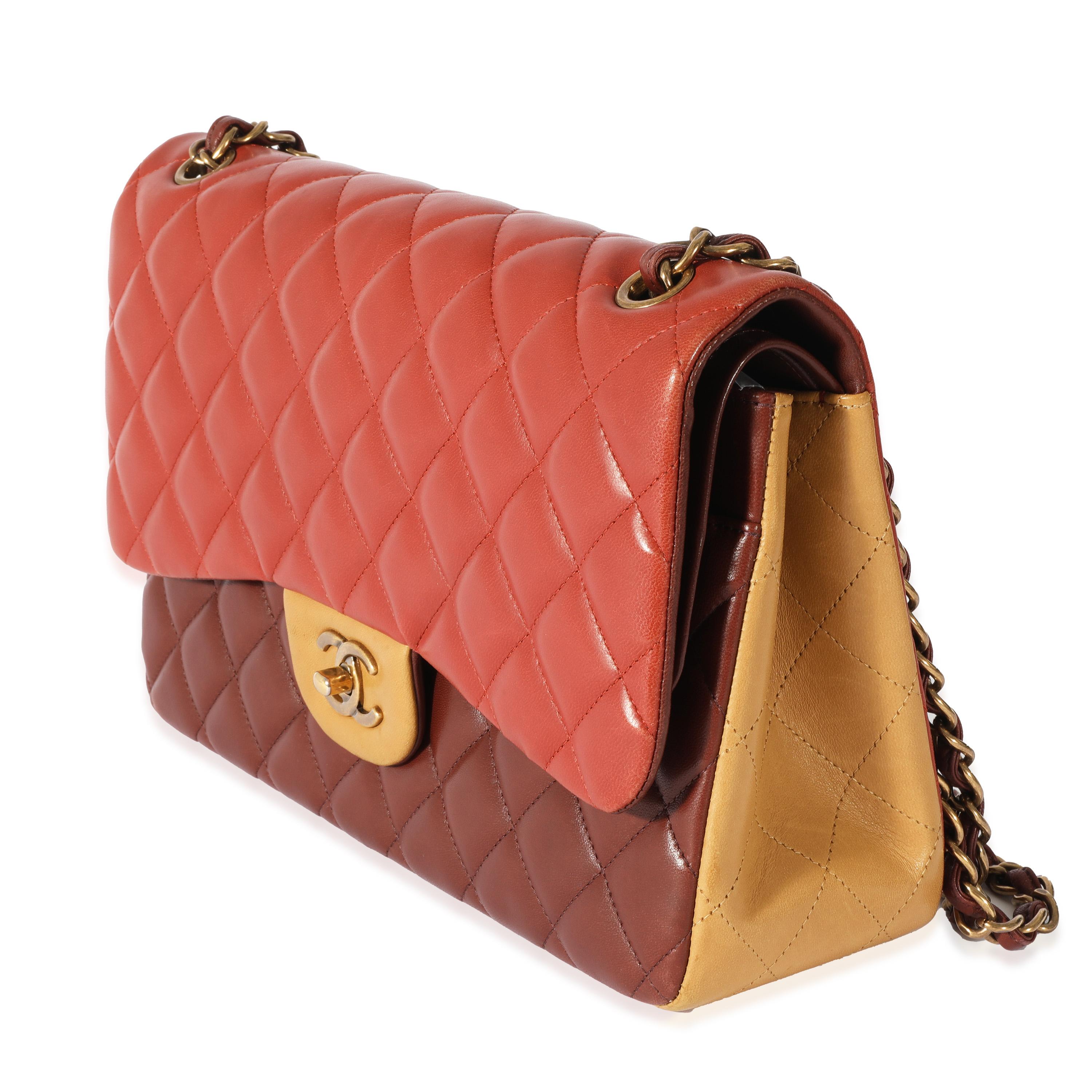 Women's Chanel Tri-Color Lambskin Jumbo Double Flap Bag For Sale