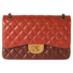 Chanel Tri-Color Lambskin Jumbo Double Flap Bag