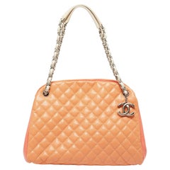 Chanel Tri Color Quilted Caviar Leather Medium Just Mademoiselle Bowler Bag