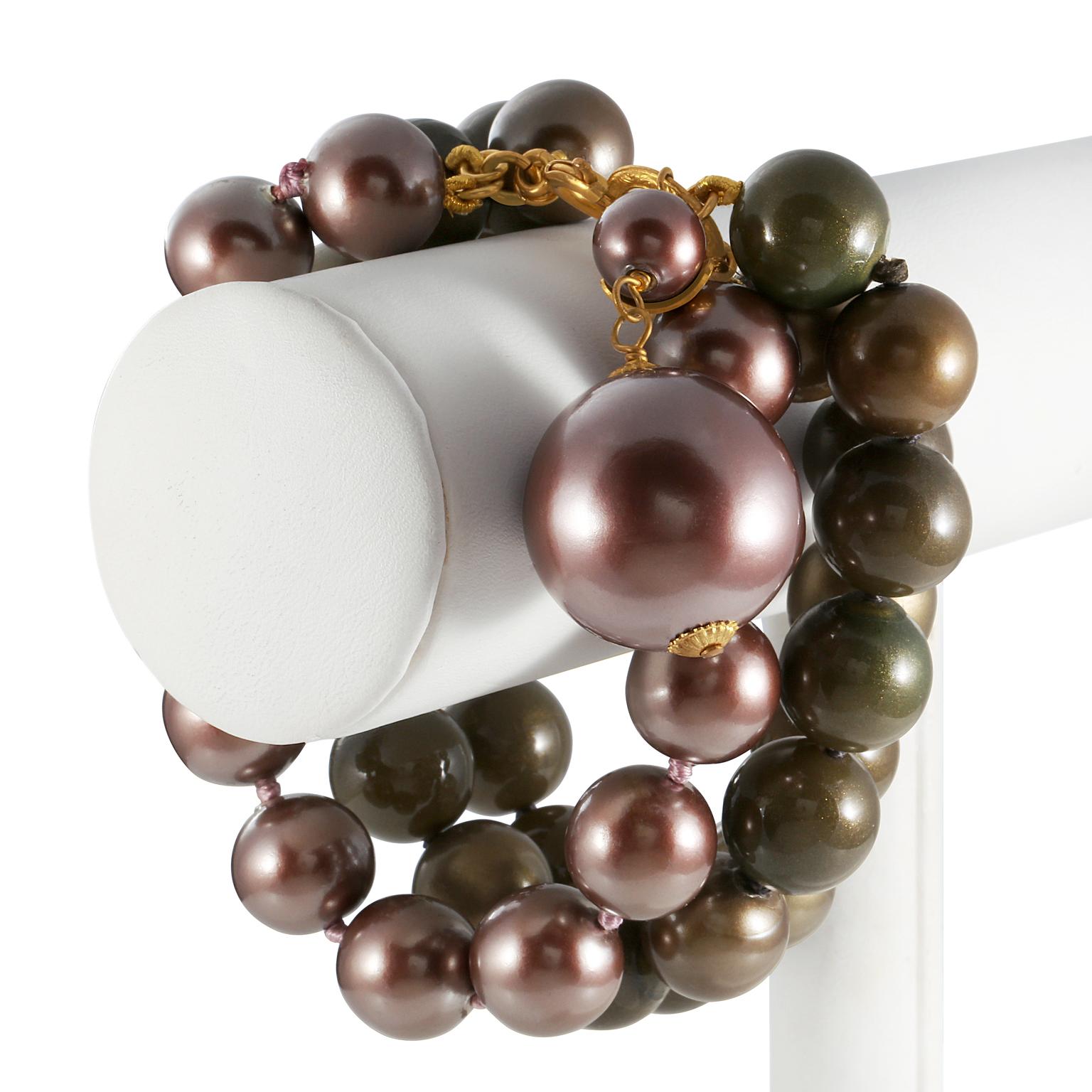 Women's Chanel Tri Color Triple Row Bracelet For Sale