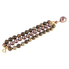 Chanel Tri Color Triple Row Bracelet