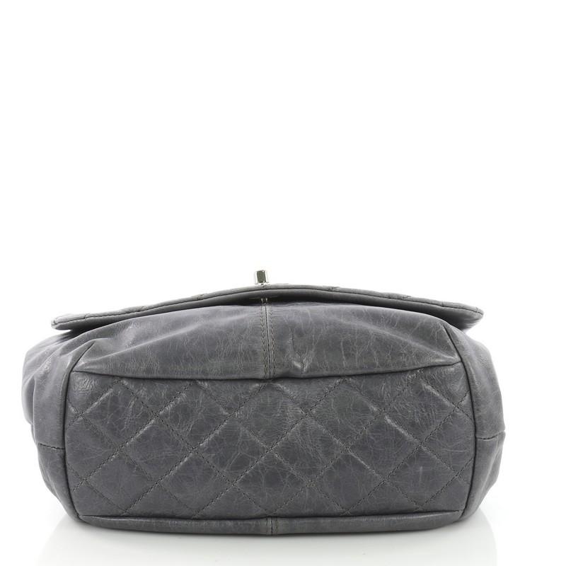 Gray Chanel Trianon Messenger Bag Quilted Leather Medium
