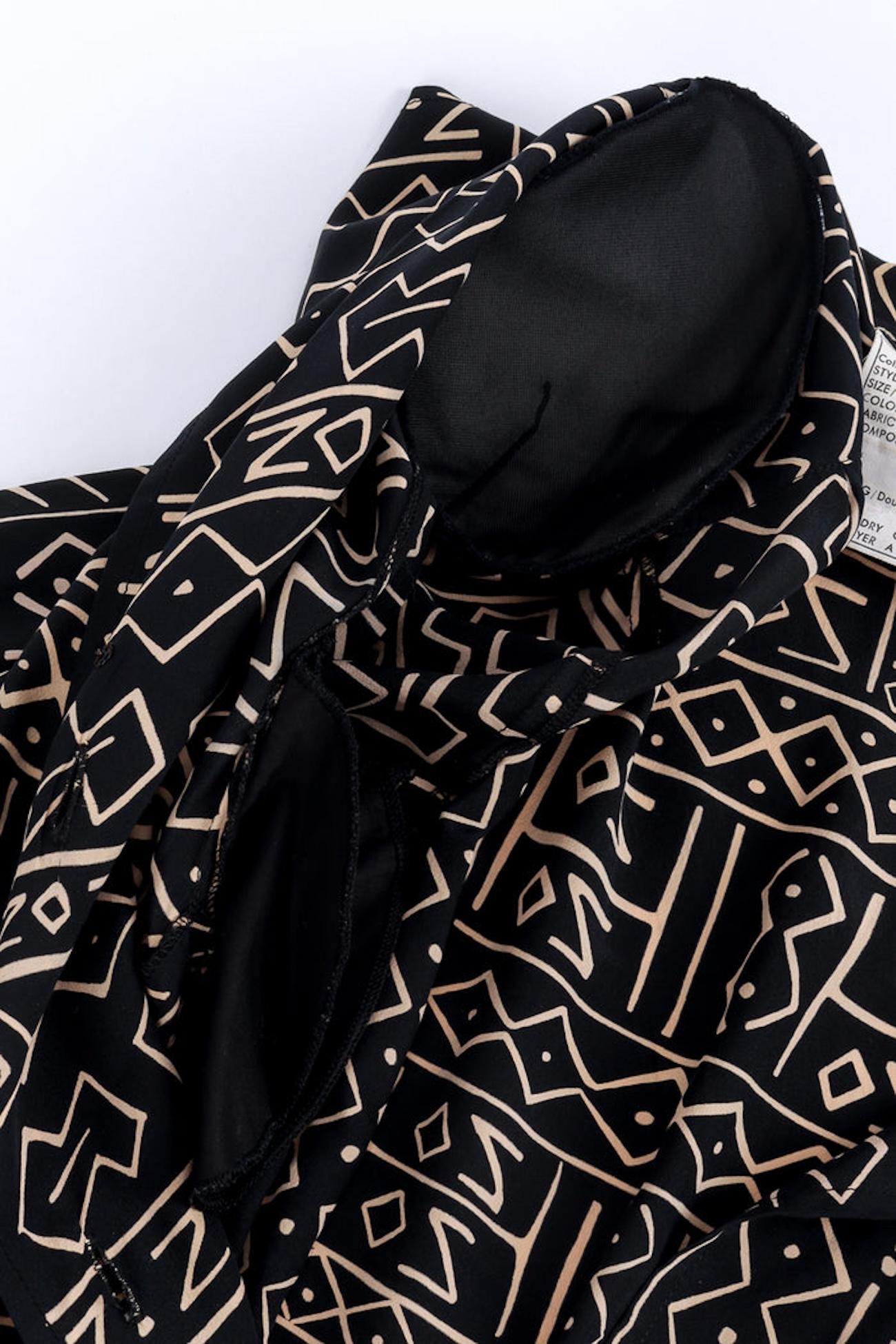 Chanel Tribal Print Silk Button-up Shirtdress (US 2-4) In Good Condition For Sale In Montreal, Quebec