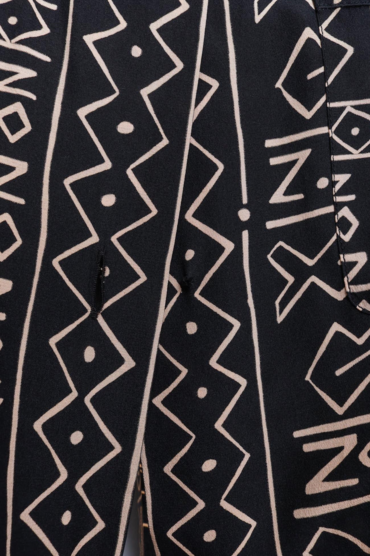 Women's Chanel Tribal Print Silk Button-up Shirtdress (US 2-4) For Sale