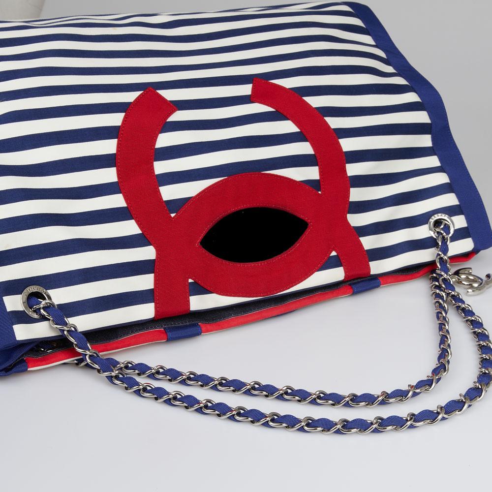 Chanel Tricolor Beach Tote Bag For Sale 7