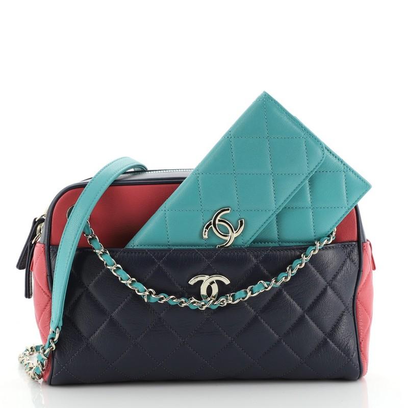 Chanel Tricolor CC Front Pocket Camera Case Quilted Goatskin Medium 1
