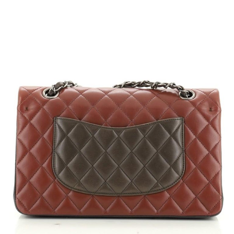 Chanel Tricolor Classic Double Flap Bag Quilted Lambskin Medium at