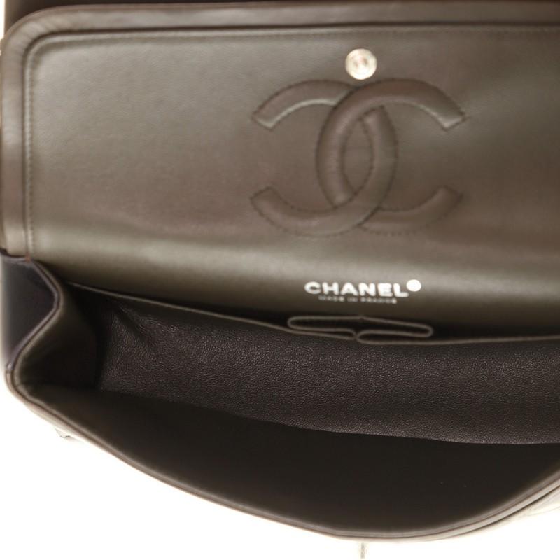 Brown Chanel Tricolor Classic Double Flap Bag Quilted Lambskin Medium
