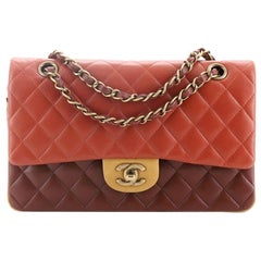 Chanel Tricolor Classic Double Flap Bag Quilted Lambskin Medium