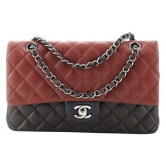 Chanel Tricolor Classic Double Flap Bag Quilted Lambskin Medium