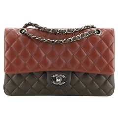 Chanel Tricolor Classic Double Flap Bag Quilted Lambskin Medium