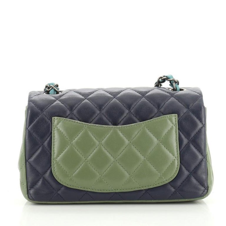Chanel Tricolor Classic Single Flap Bag Quilted Lambskin Mini at