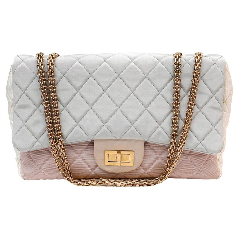 Chanel Tri-Color Reissue 2.55 Quilted Grosgrain Fabric East/West Small Flap Bag