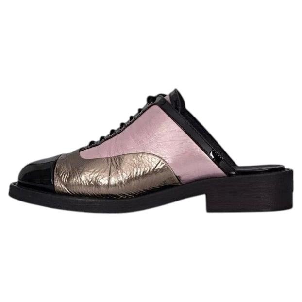 Chanel zoccoli tricolore con lacci Sz.38.5