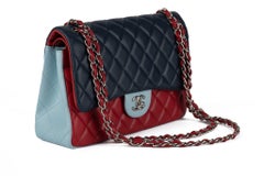 Chanel Tricolor Lamb Jumbo Double Flap