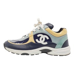 Chanel Tricolor Patent and Leather CC Low Top Sneakers Size 40