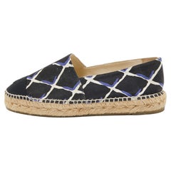 Chanel Tricolor Printed Canvas CC Espadrille Flats Size 38