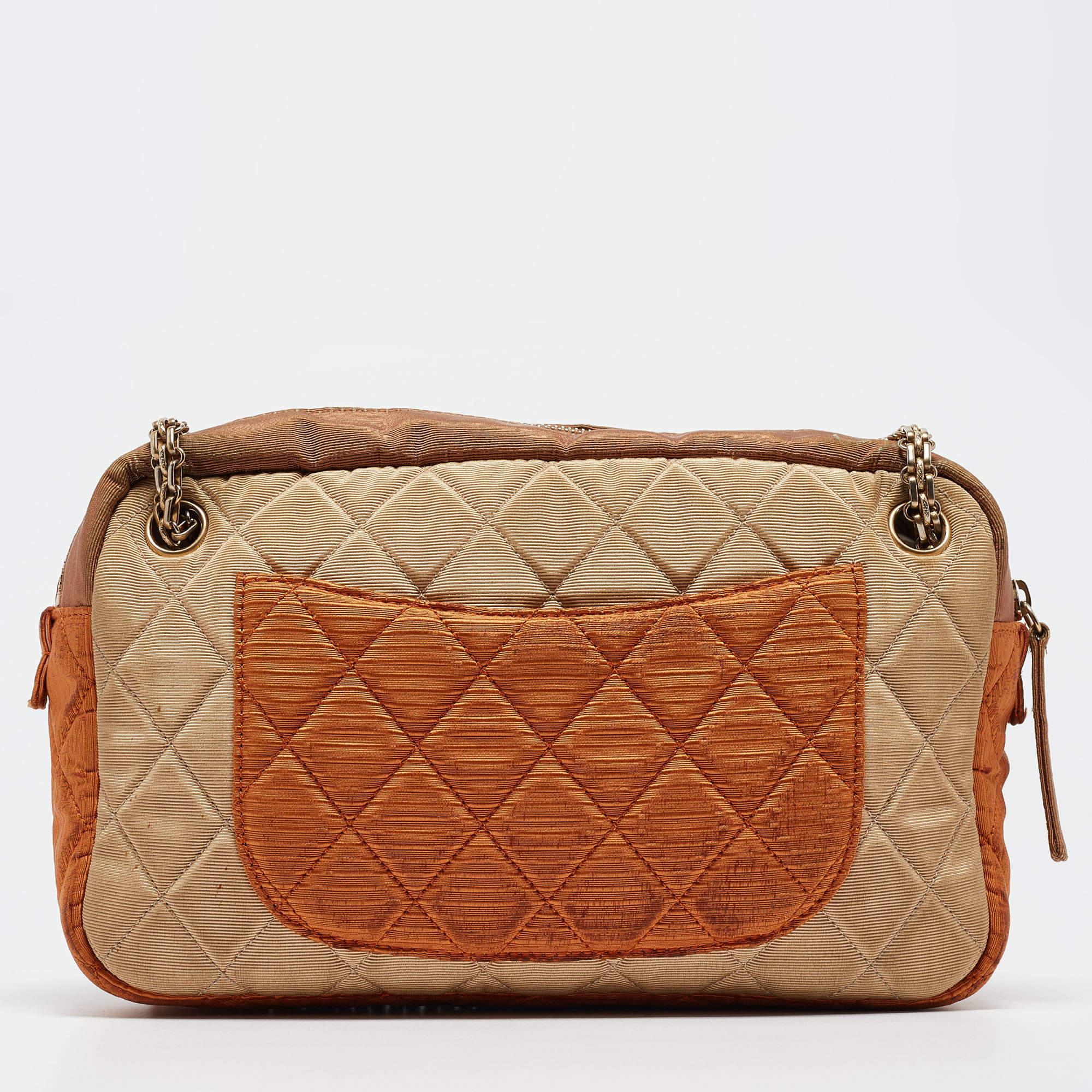 Women's Chanel Tricolor Quilted Fabric Reissue Camera Bag
