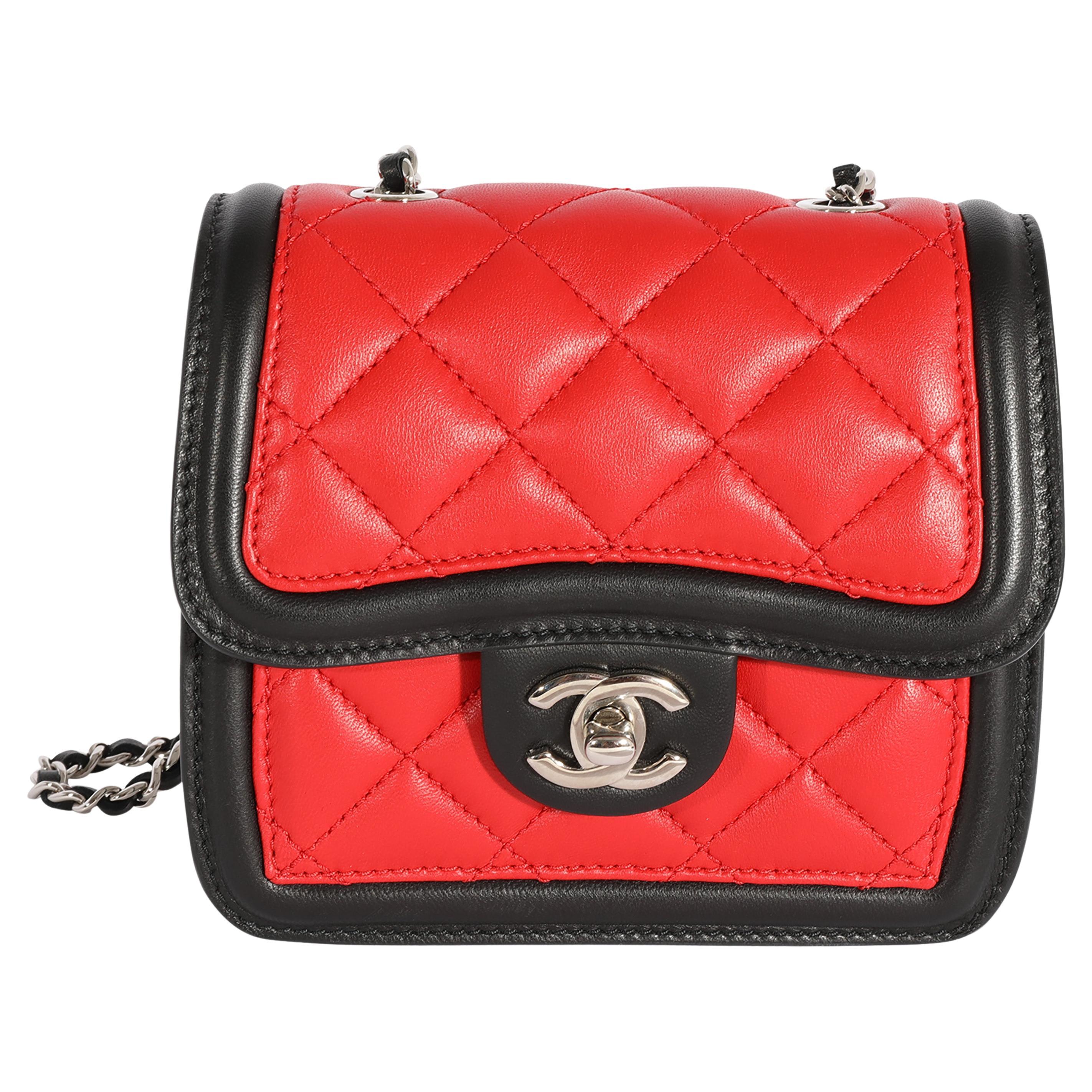 Chanel Tricolor Quilted Lambskin Mini Graphic Flap Bag
