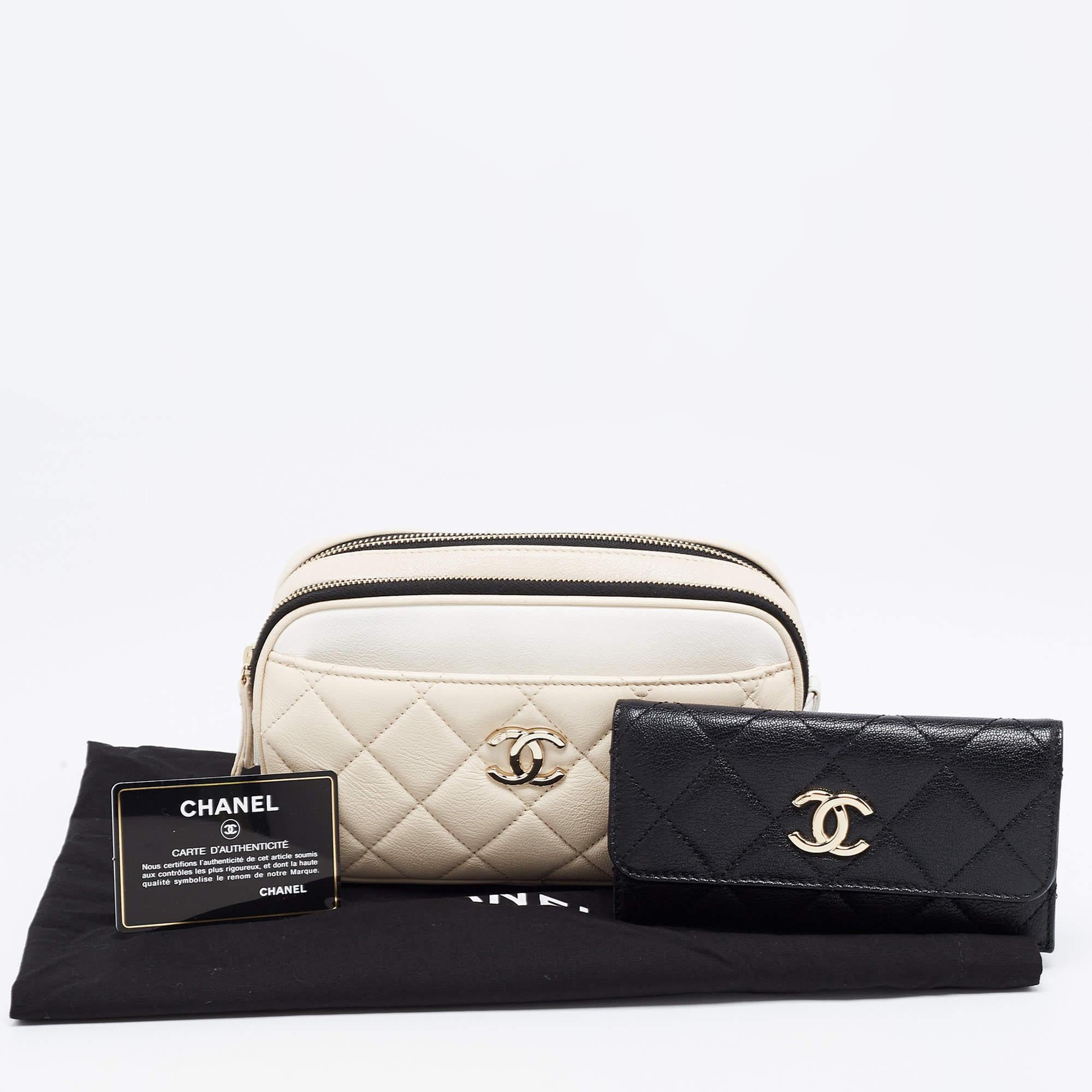 Chanel Tricolor Quilted Leather Belt Bag 9