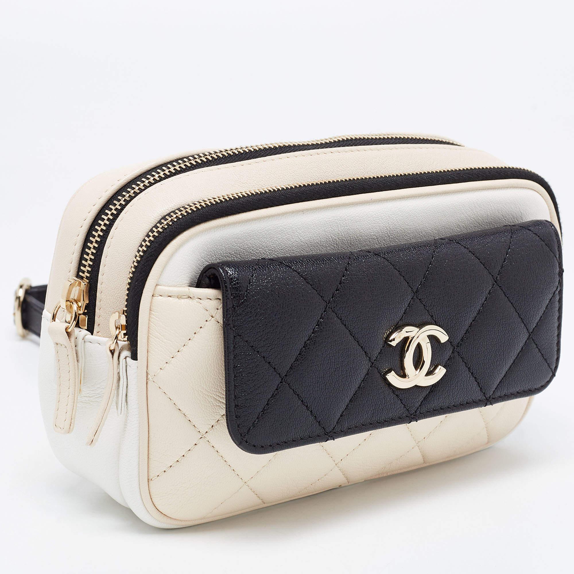 Women's Chanel Tricolor Quilted Leather Belt Bag