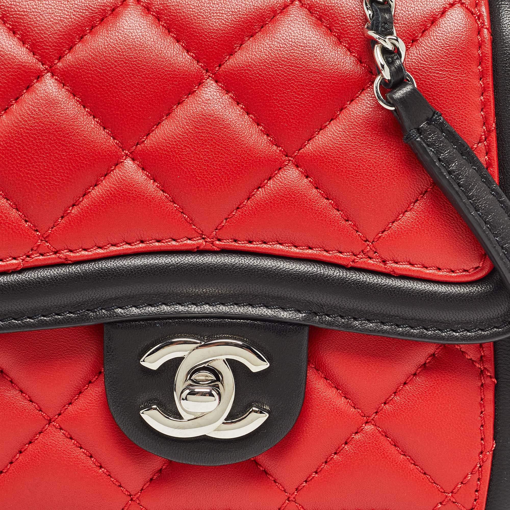 Women's Chanel Tricolor Quilted Leather Mini Graphic Flap Bag
