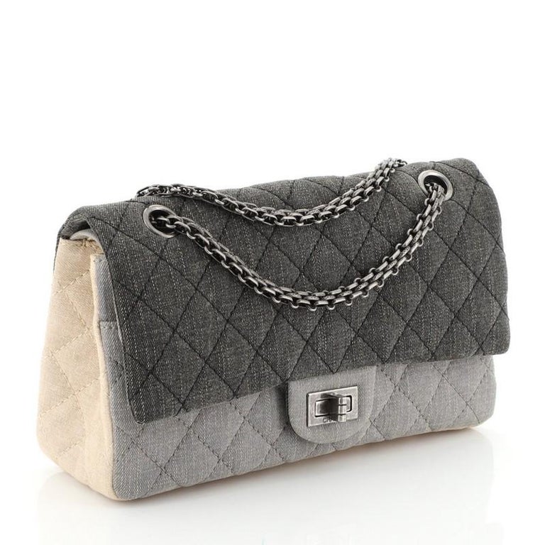 Chanel Tricolor Reissue 2.55 Flap Bag Quilted Denim 225